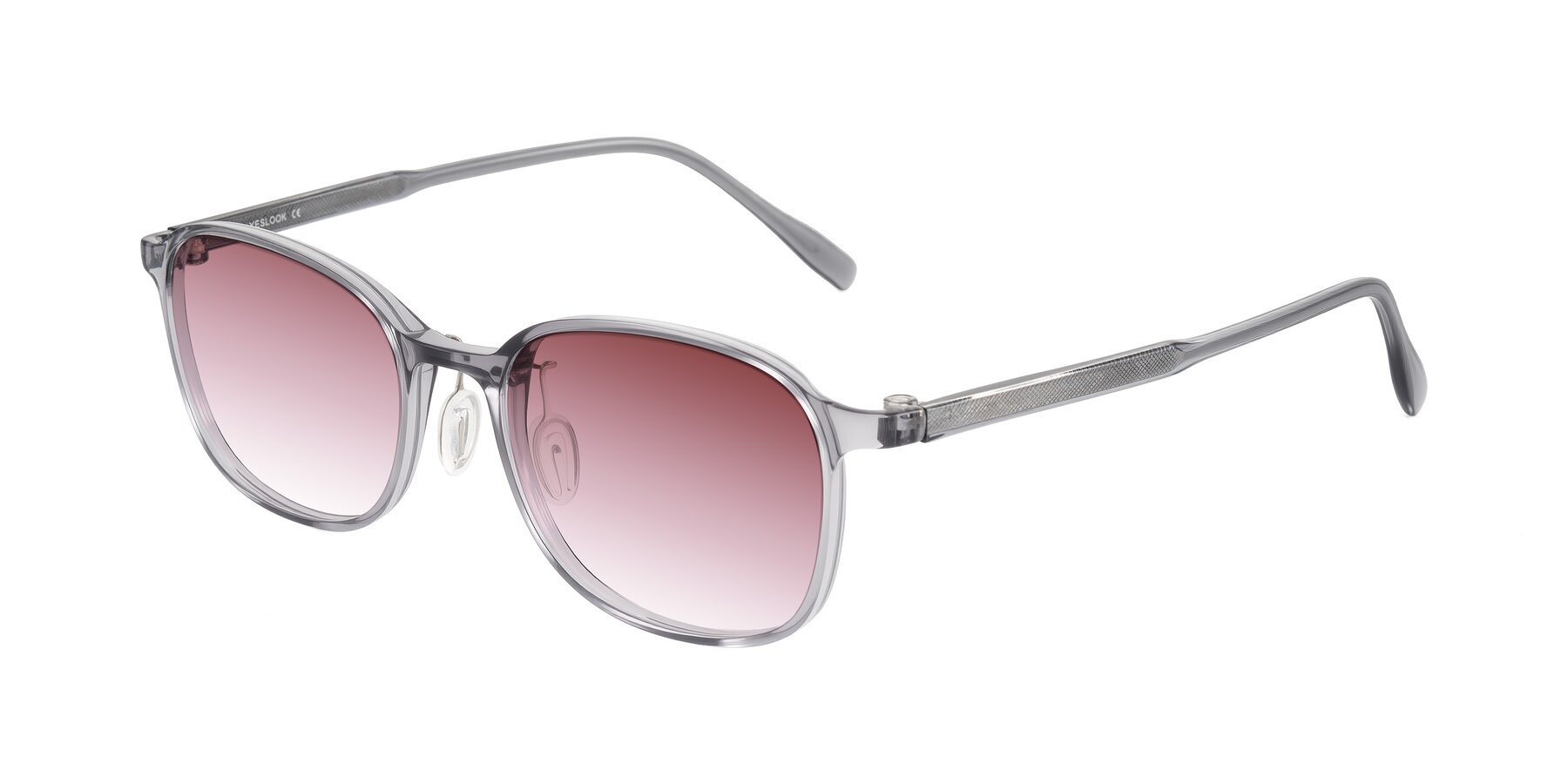 Angle of Sogge in Transparent Grayish Blue with Garnet Gradient Lenses