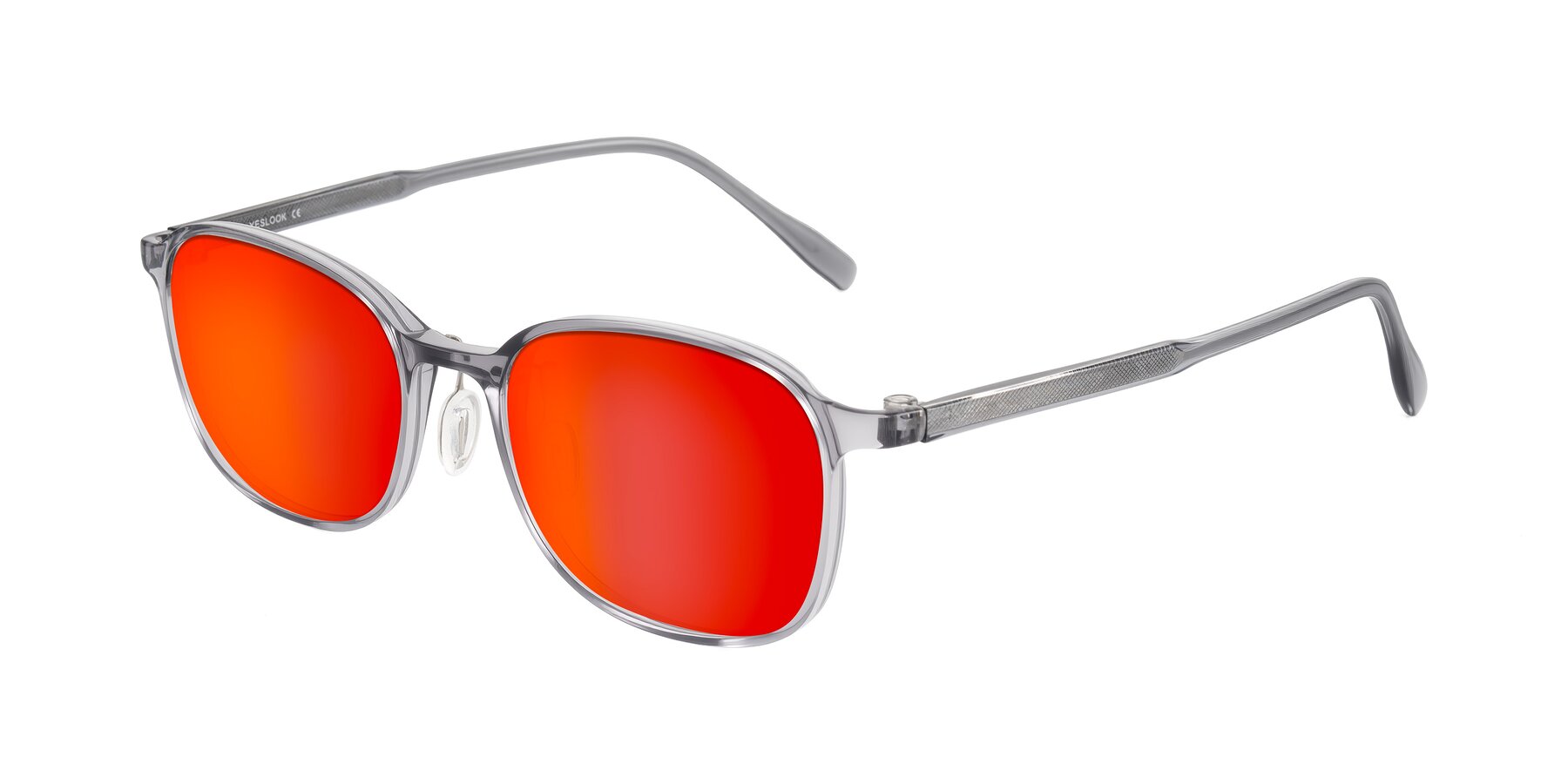 Angle of Sogge in Transparent Grayish Blue with Red Gold Mirrored Lenses