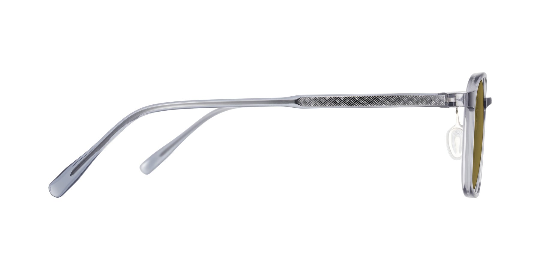Side of Sogge in Transparent Grayish Blue with Brown Polarized Lenses