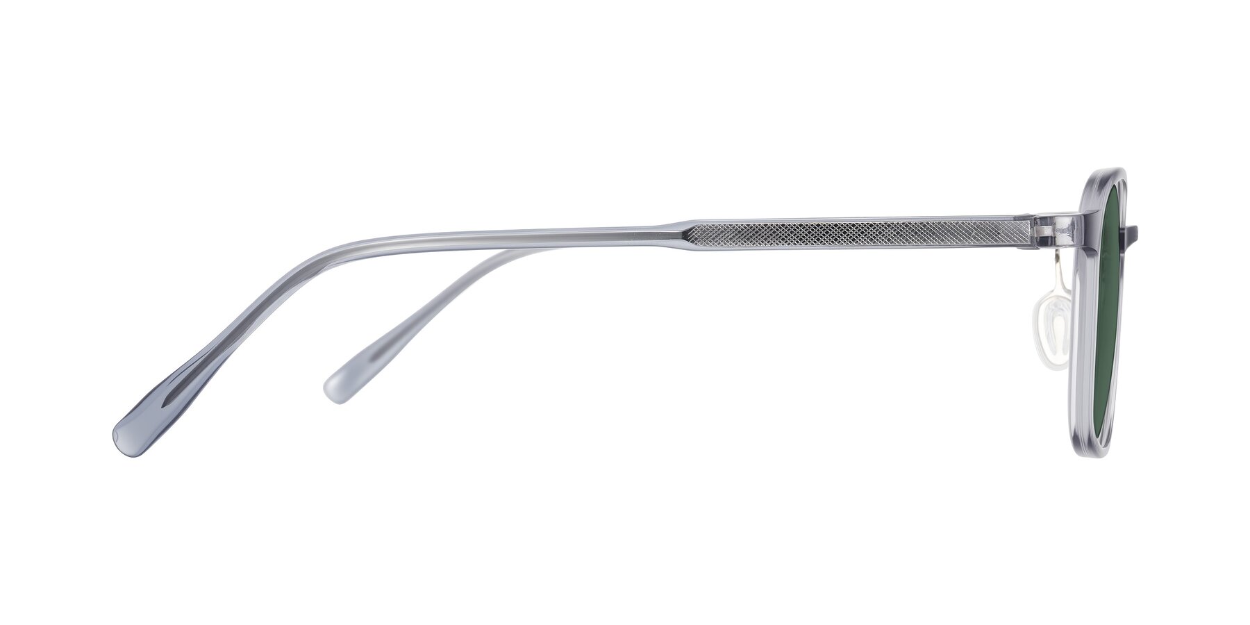 Side of Sogge in Transparent Grayish Blue with Green Polarized Lenses