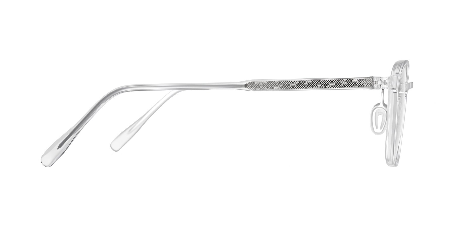 Side of Sogge in Clear with Clear Eyeglass Lenses