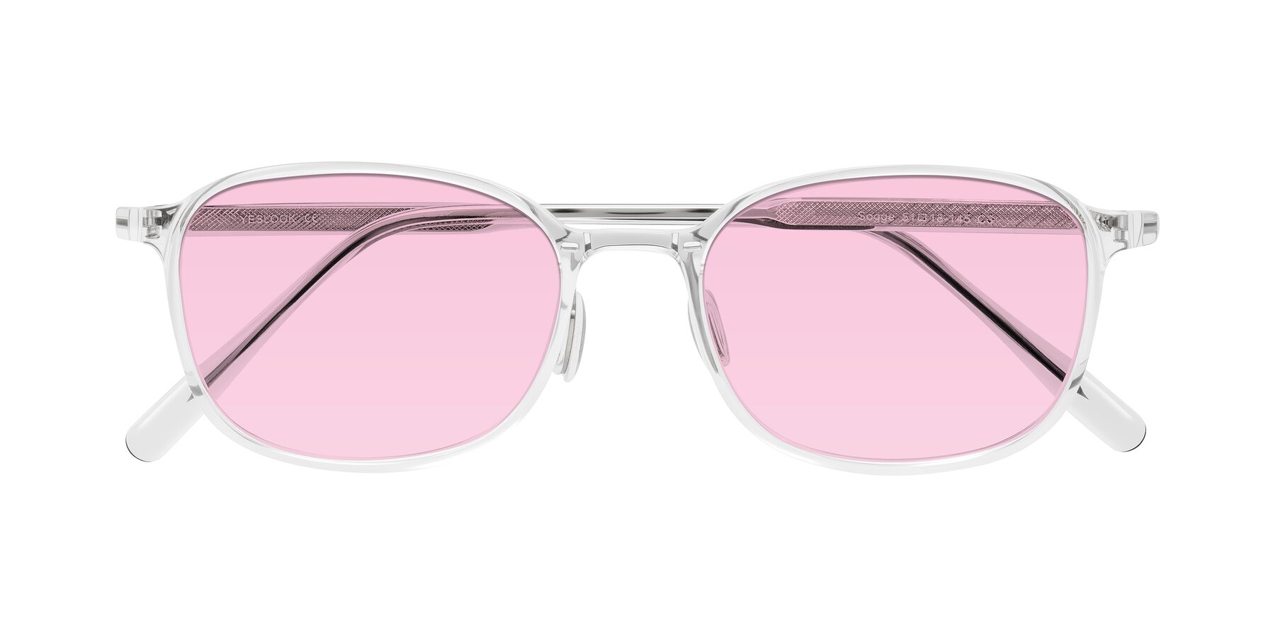 Folded Front of Sogge in Clear with Light Pink Tinted Lenses