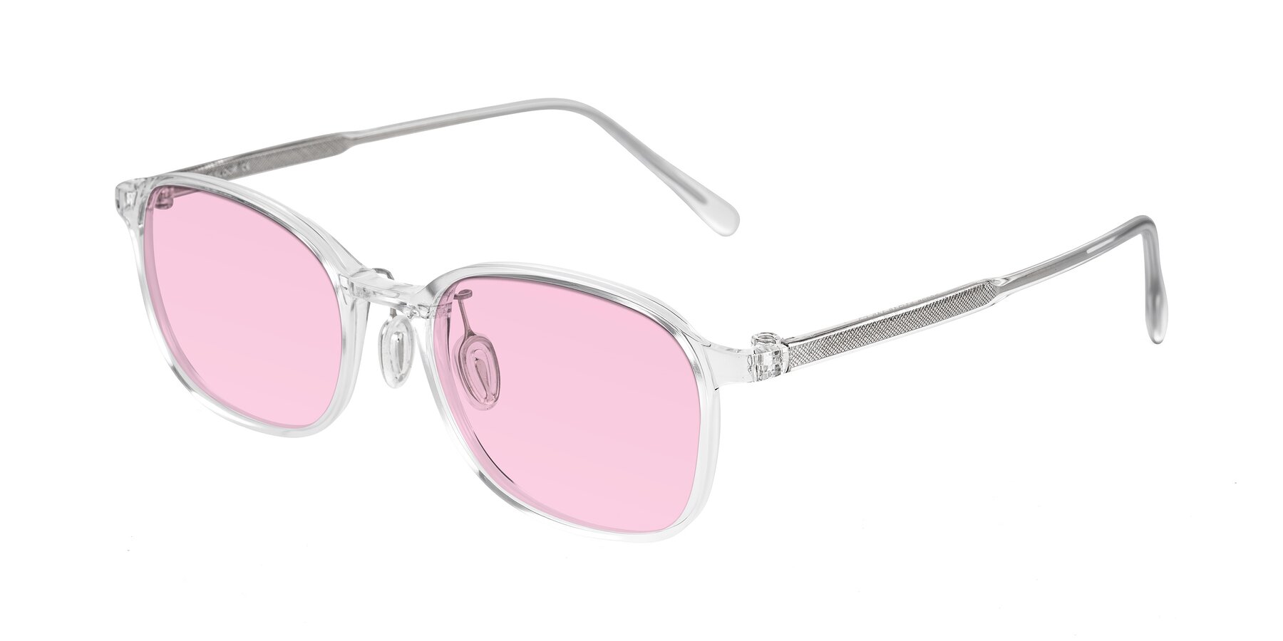 Angle of Sogge in Clear with Light Pink Tinted Lenses
