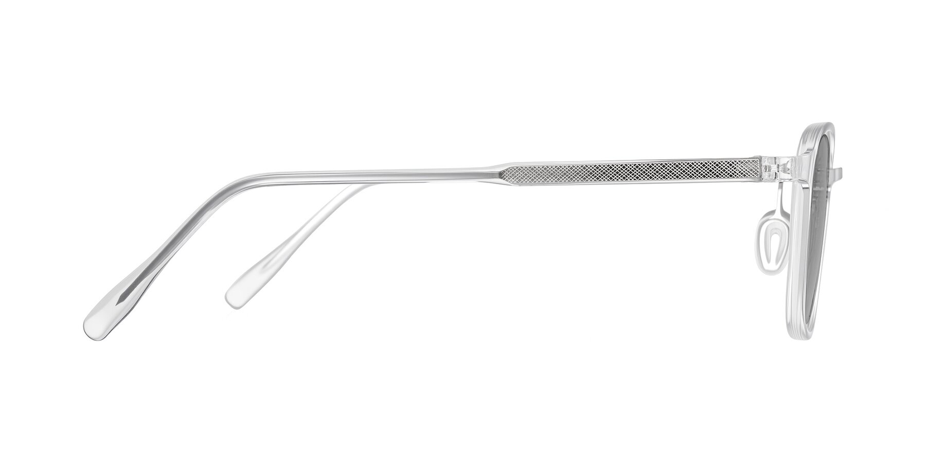 Side of Sogge in Clear with Light Gray Tinted Lenses