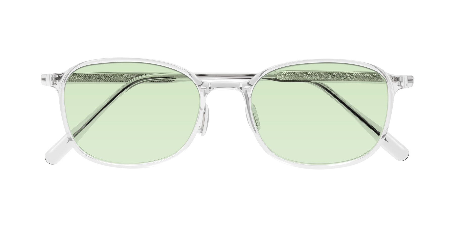 Folded Front of Sogge in Clear with Light Green Tinted Lenses