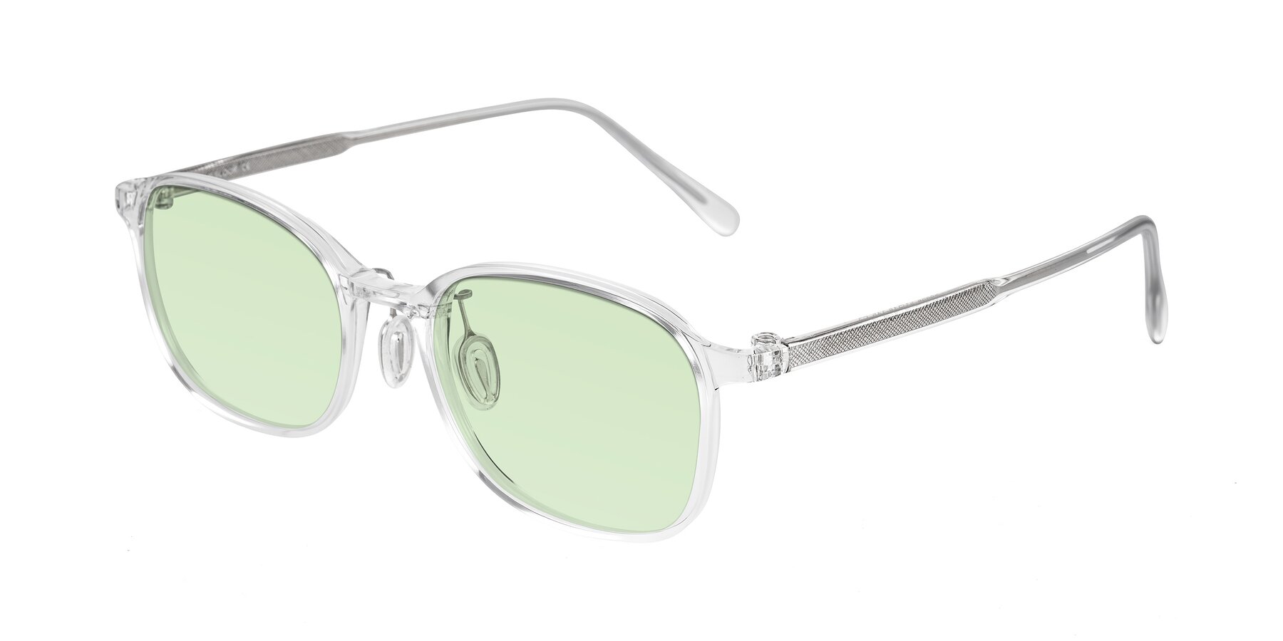 Angle of Sogge in Clear with Light Green Tinted Lenses