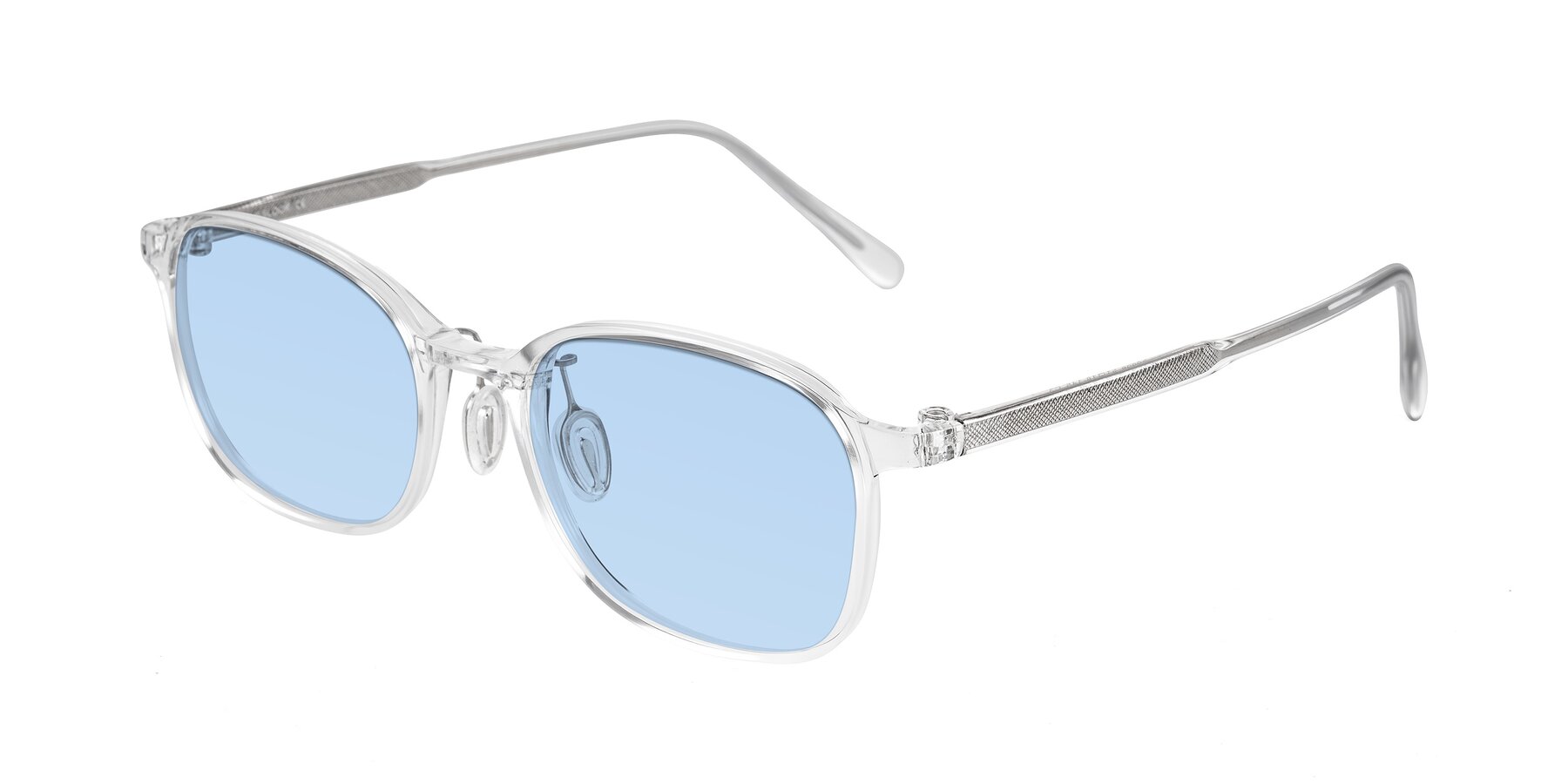Angle of Sogge in Clear with Light Blue Tinted Lenses