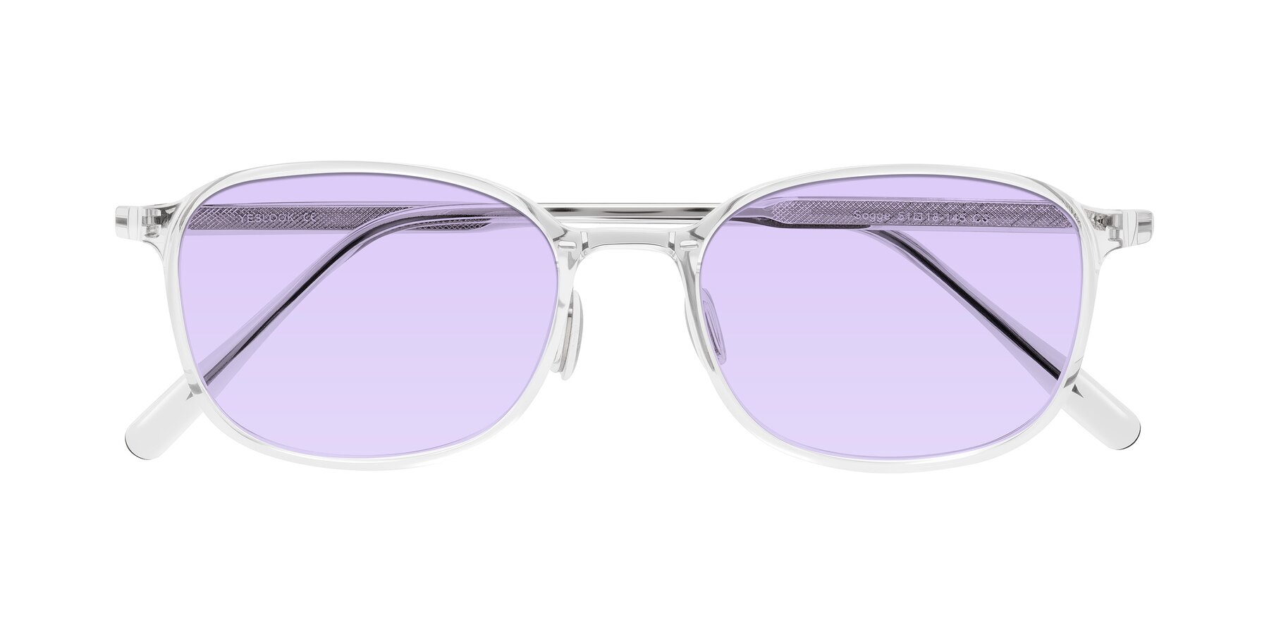 Folded Front of Sogge in Clear with Light Purple Tinted Lenses