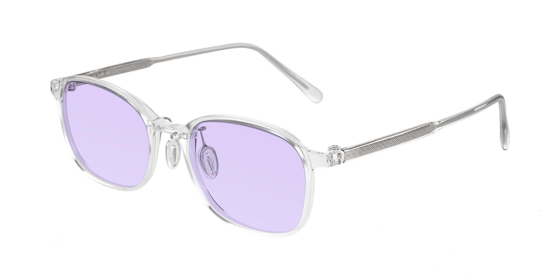 Angle of Sogge in Clear with Light Purple Tinted Lenses