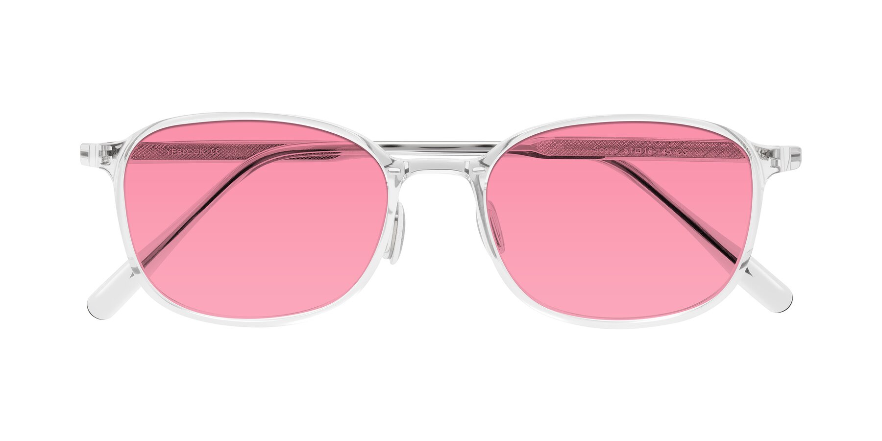 Folded Front of Sogge in Clear with Pink Tinted Lenses