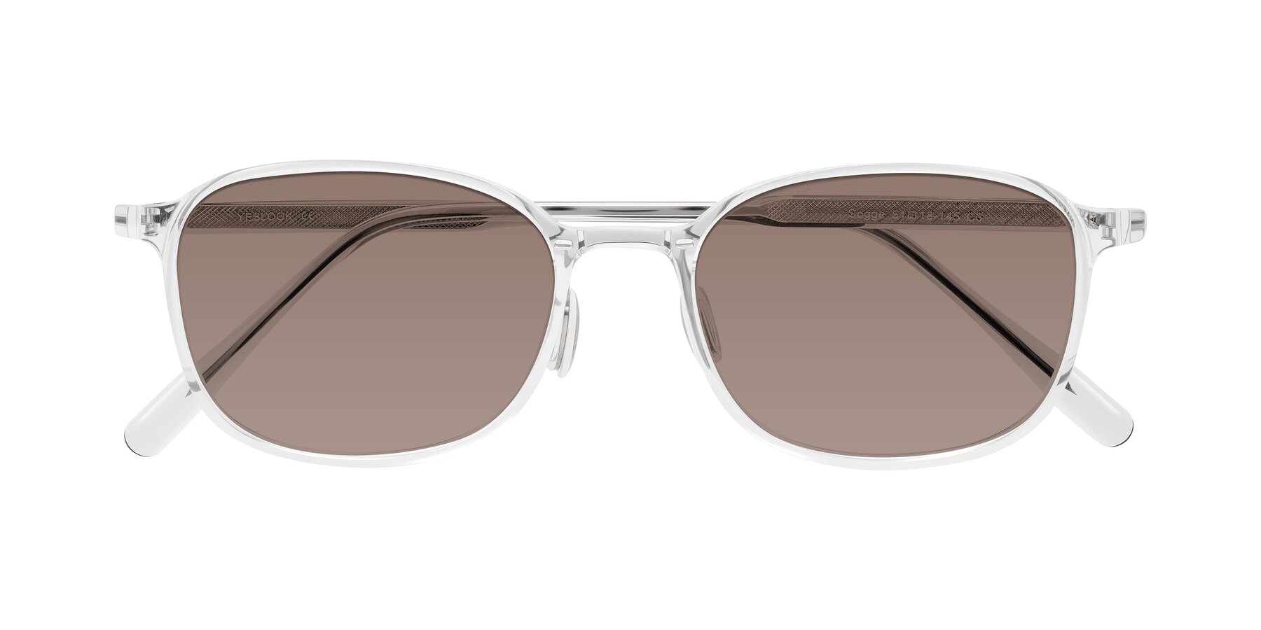 Folded Front of Sogge in Clear with Medium Brown Tinted Lenses