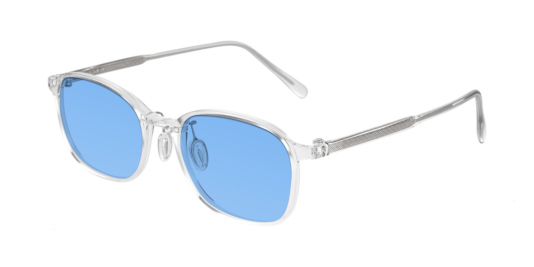 Angle of Sogge in Clear with Medium Blue Tinted Lenses
