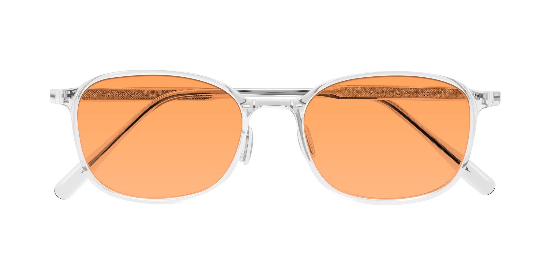 Folded Front of Sogge in Clear with Medium Orange Tinted Lenses