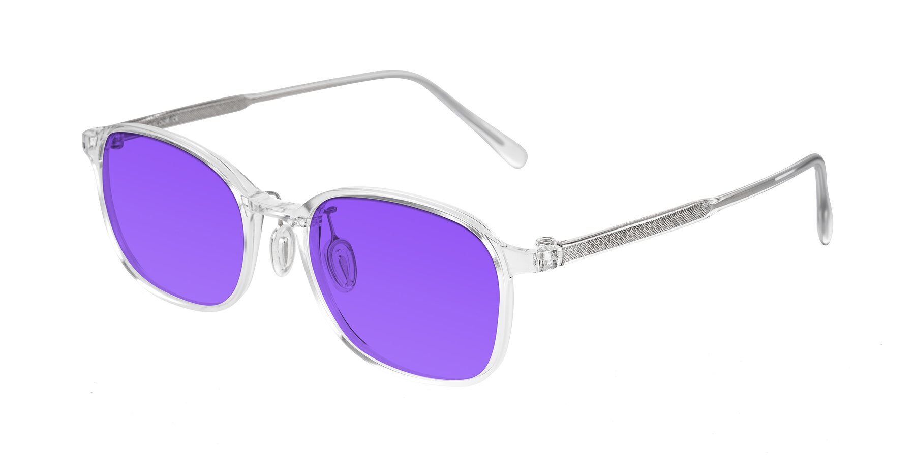 Angle of Sogge in Clear with Purple Tinted Lenses