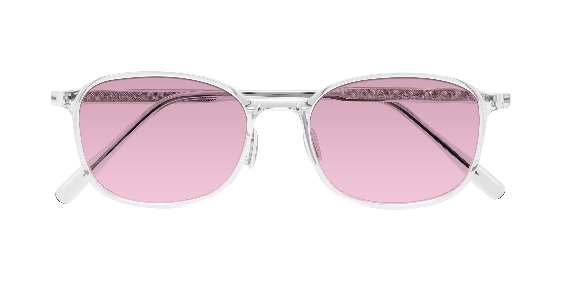 Folded Front of Sogge in Clear with Light Wine Tinted Lenses