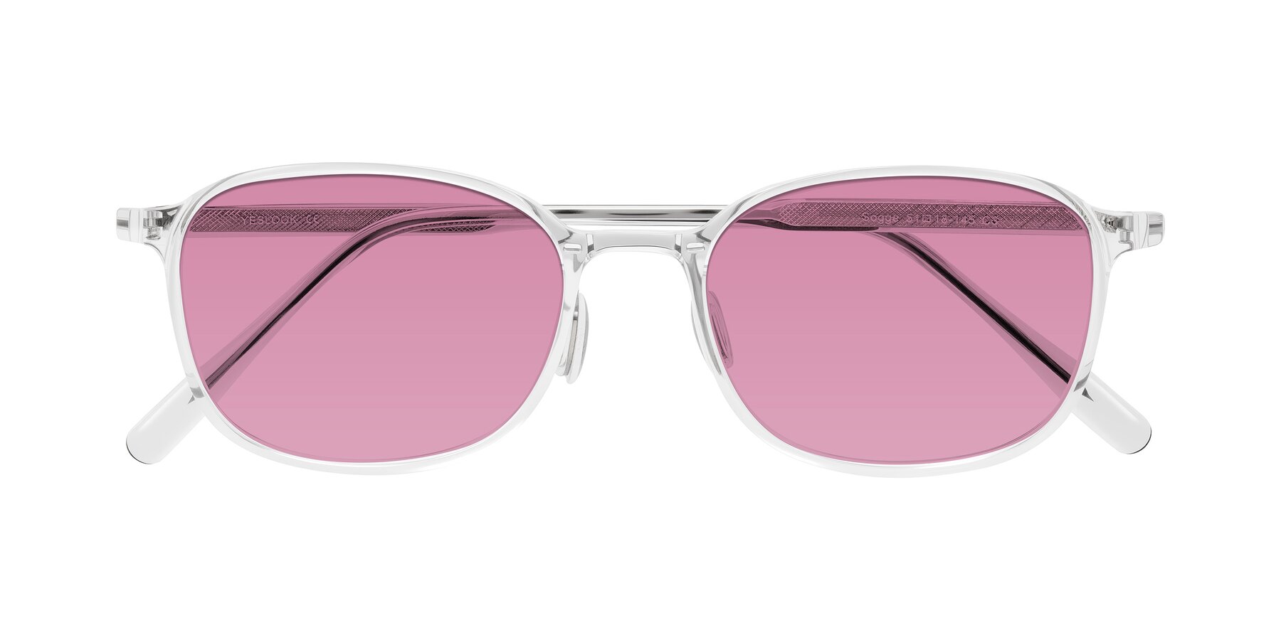 Folded Front of Sogge in Clear with Medium Wine Tinted Lenses