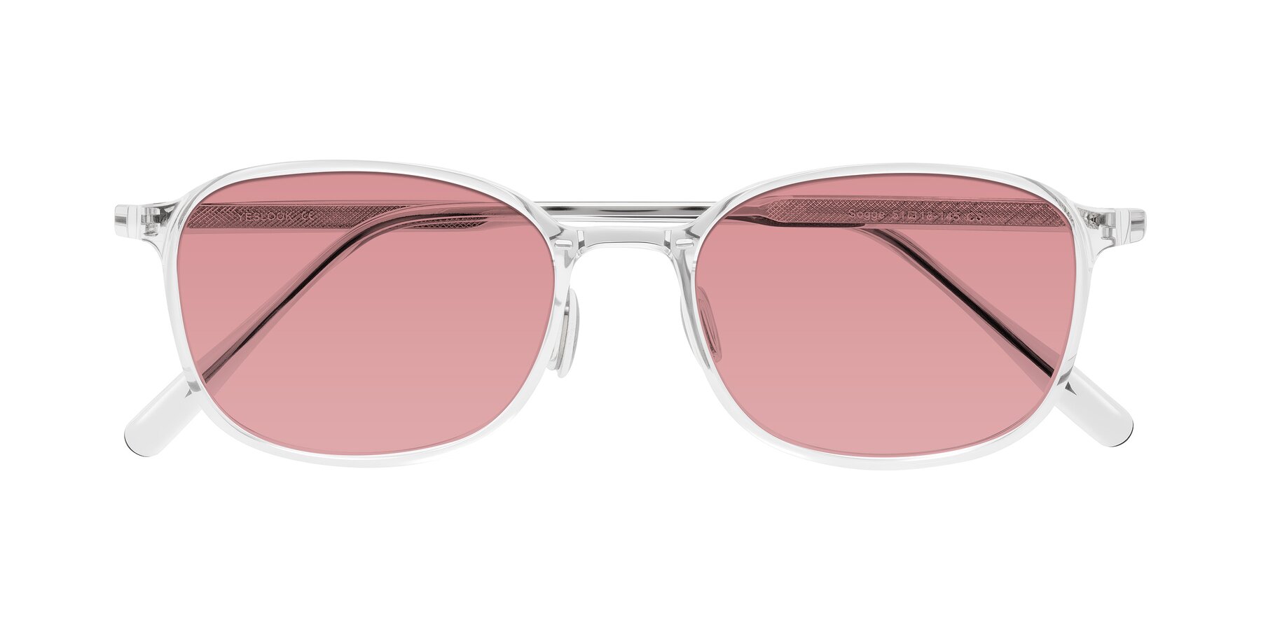 Folded Front of Sogge in Clear with Medium Garnet Tinted Lenses