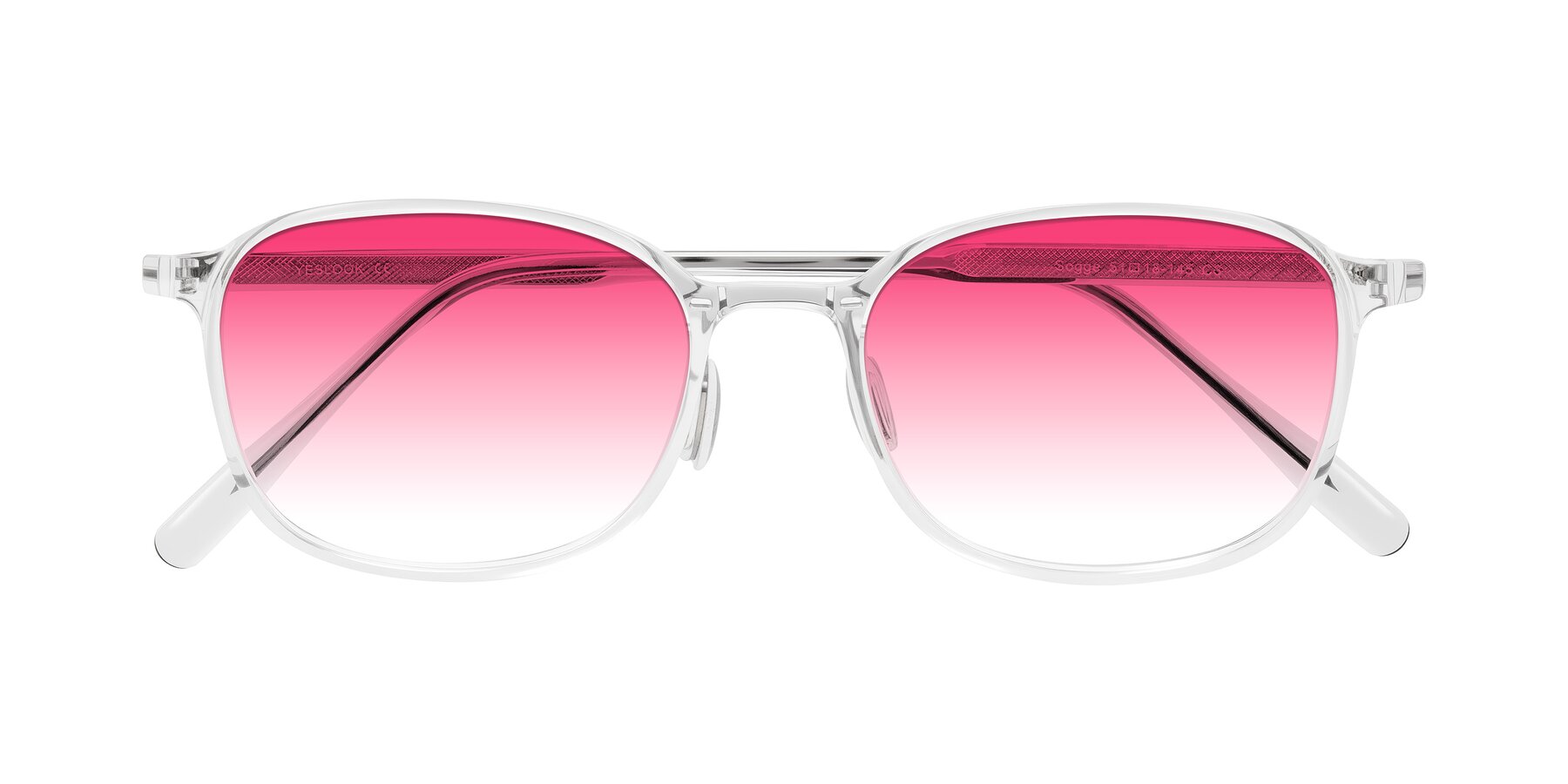 Folded Front of Sogge in Clear with Pink Gradient Lenses