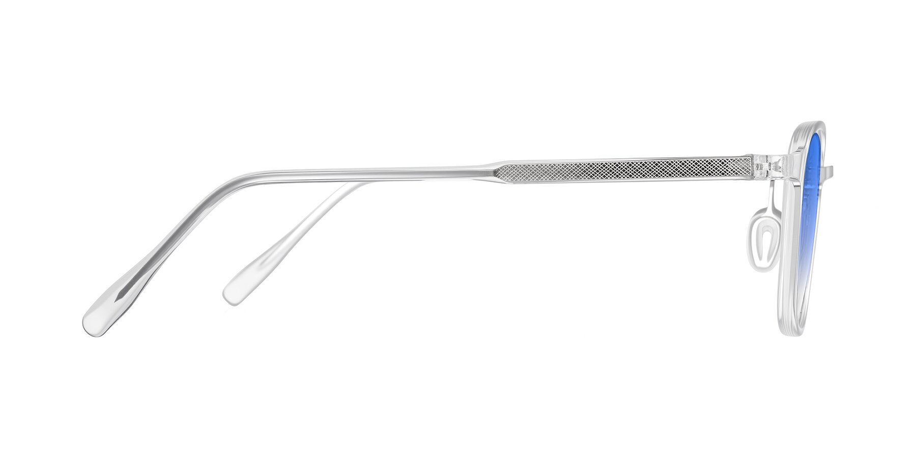 Side of Sogge in Clear with Blue Gradient Lenses