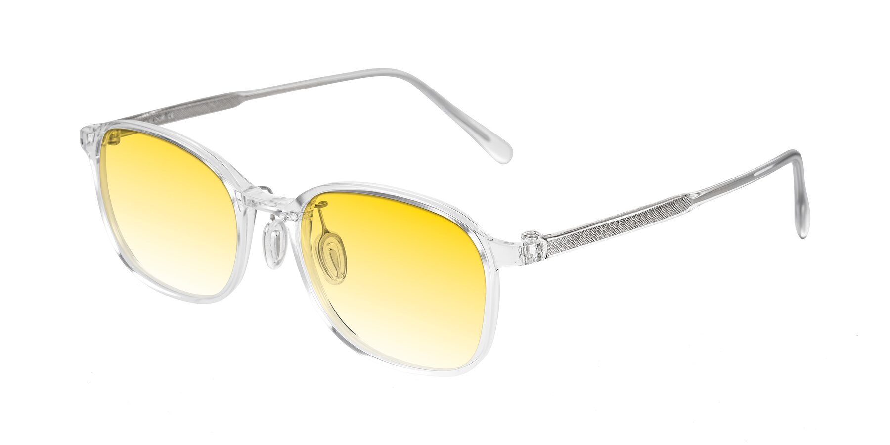 Angle of Sogge in Clear with Yellow Gradient Lenses