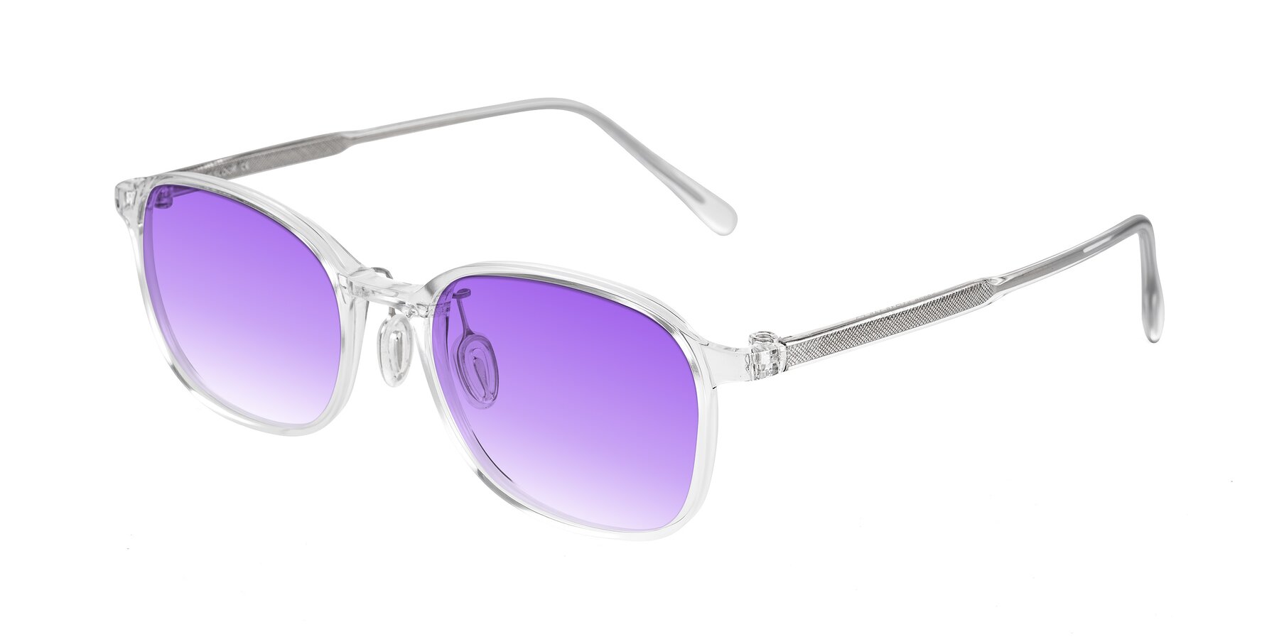 Angle of Sogge in Clear with Purple Gradient Lenses