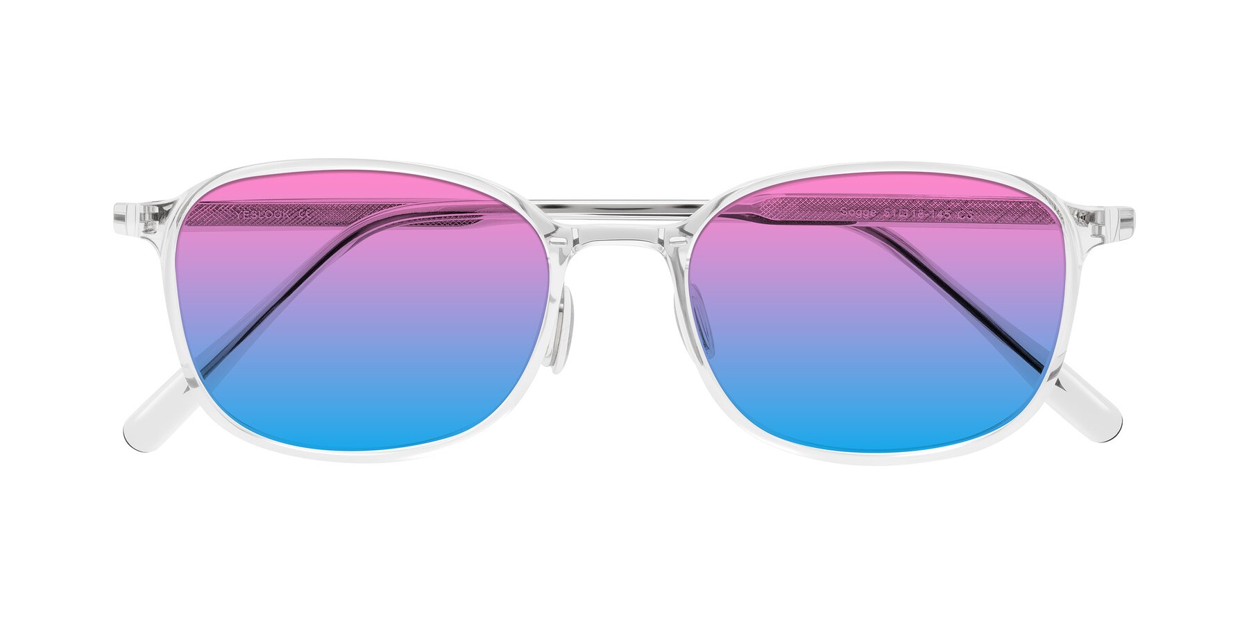 Folded Front of Sogge in Clear with Pink / Blue Gradient Lenses