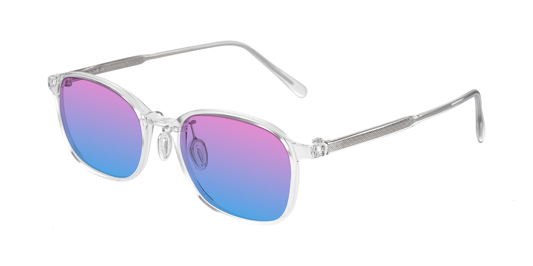 Angle of Sogge in Clear with Pink / Blue Gradient Lenses