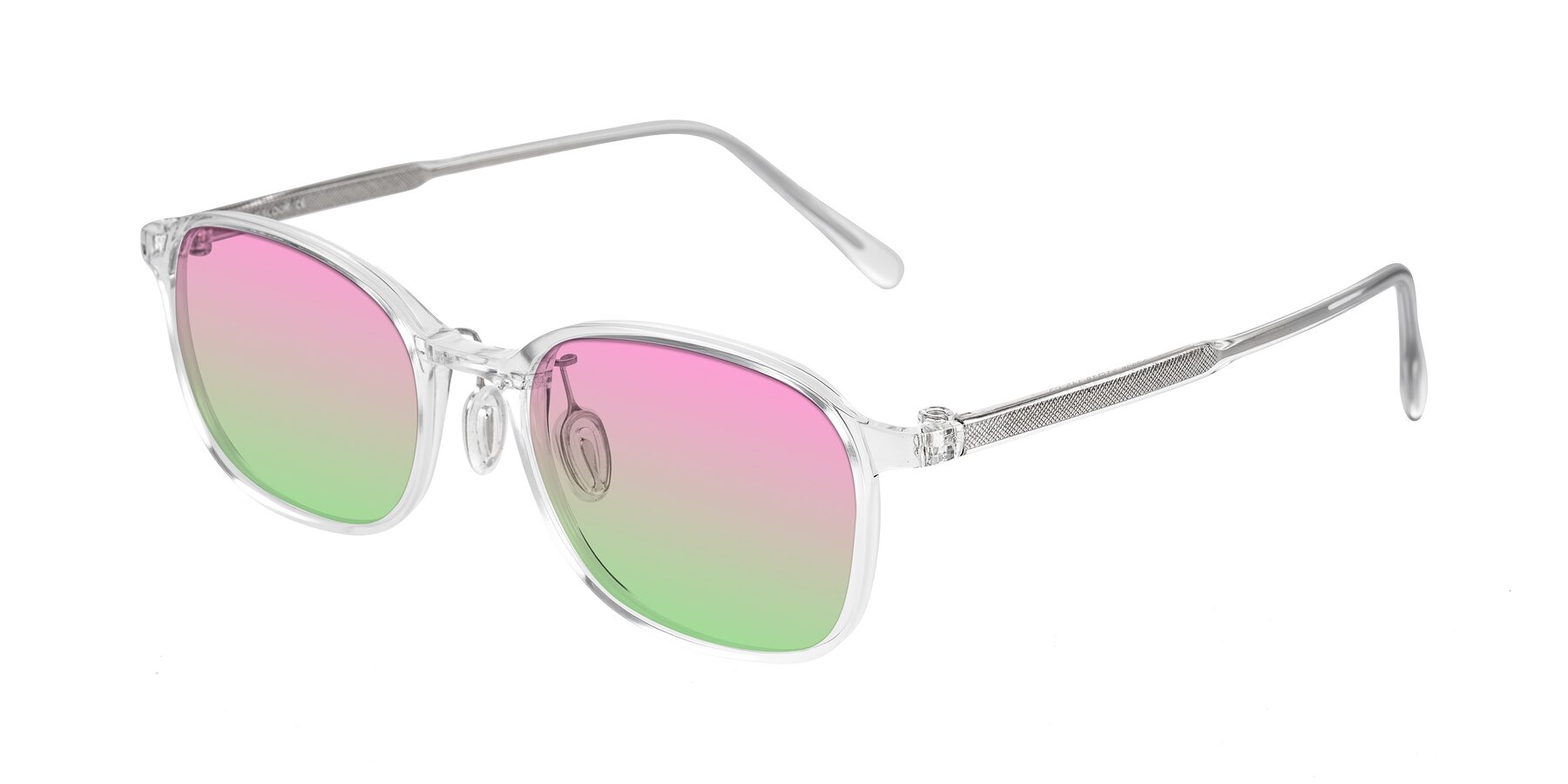 Angle of Sogge in Clear with Pink / Green Gradient Lenses