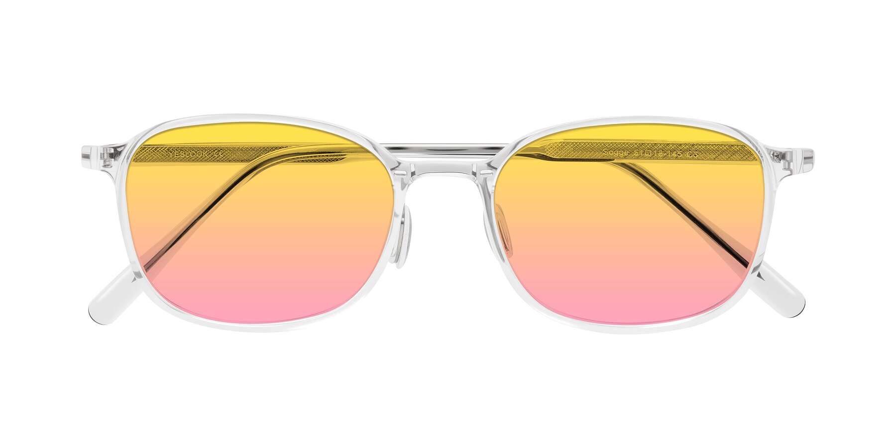Folded Front of Sogge in Clear with Yellow / Pink Gradient Lenses