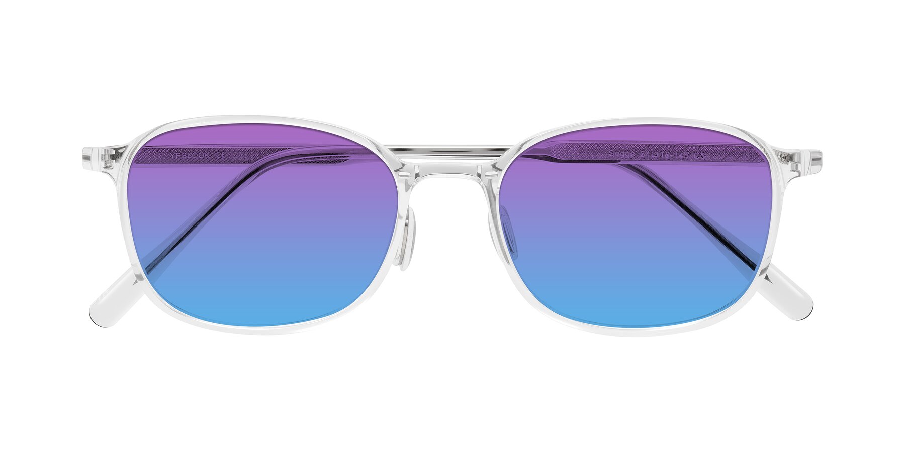 Folded Front of Sogge in Clear with Purple / Blue Gradient Lenses