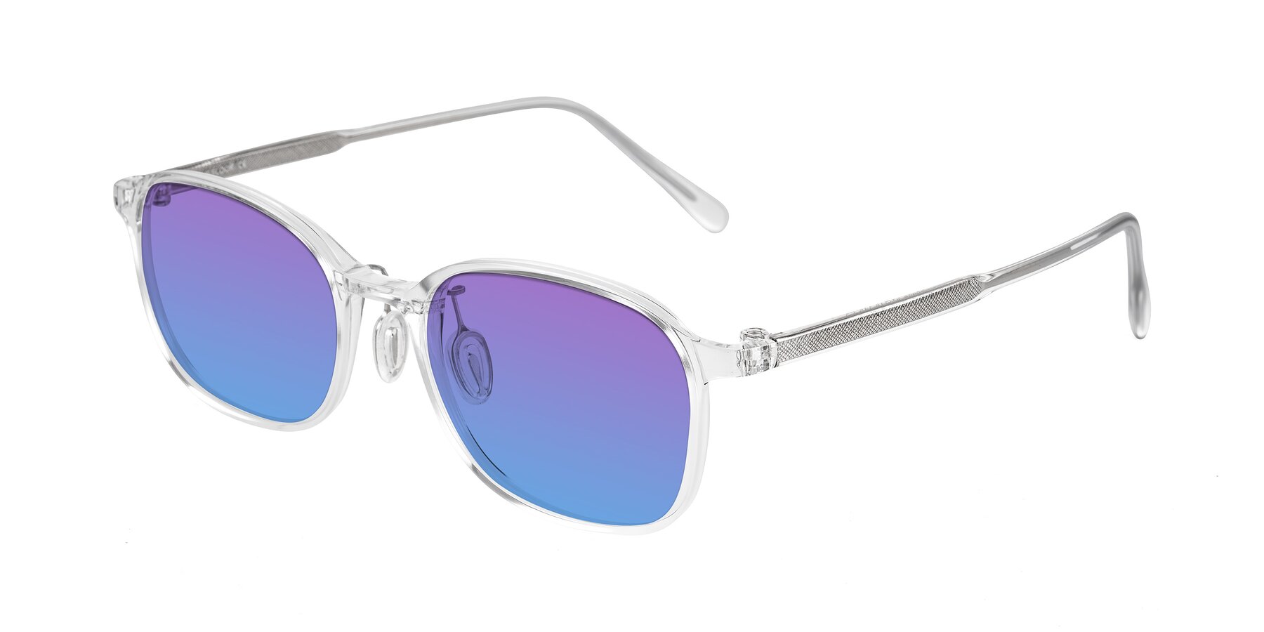Angle of Sogge in Clear with Purple / Blue Gradient Lenses