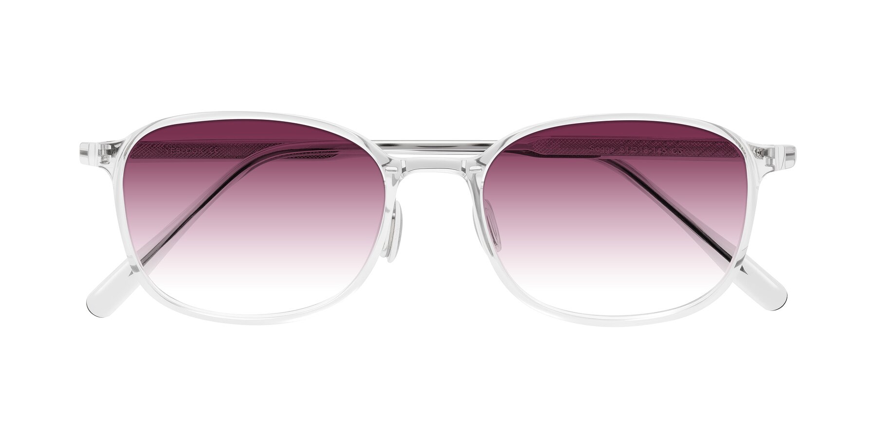 Folded Front of Sogge in Clear with Wine Gradient Lenses