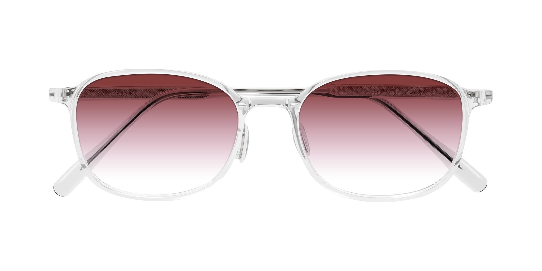 Folded Front of Sogge in Clear with Garnet Gradient Lenses