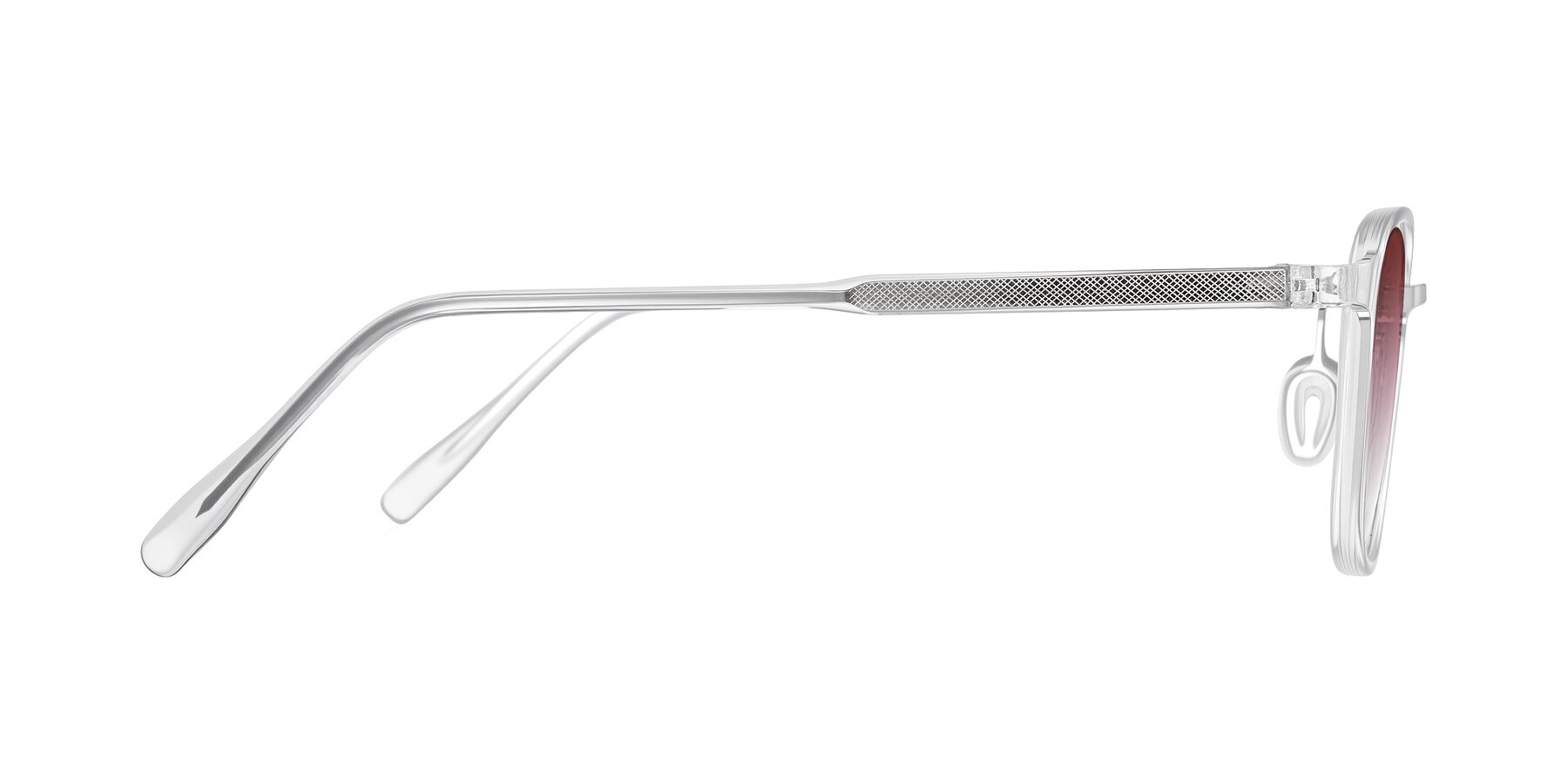 Side of Sogge in Clear with Garnet Gradient Lenses