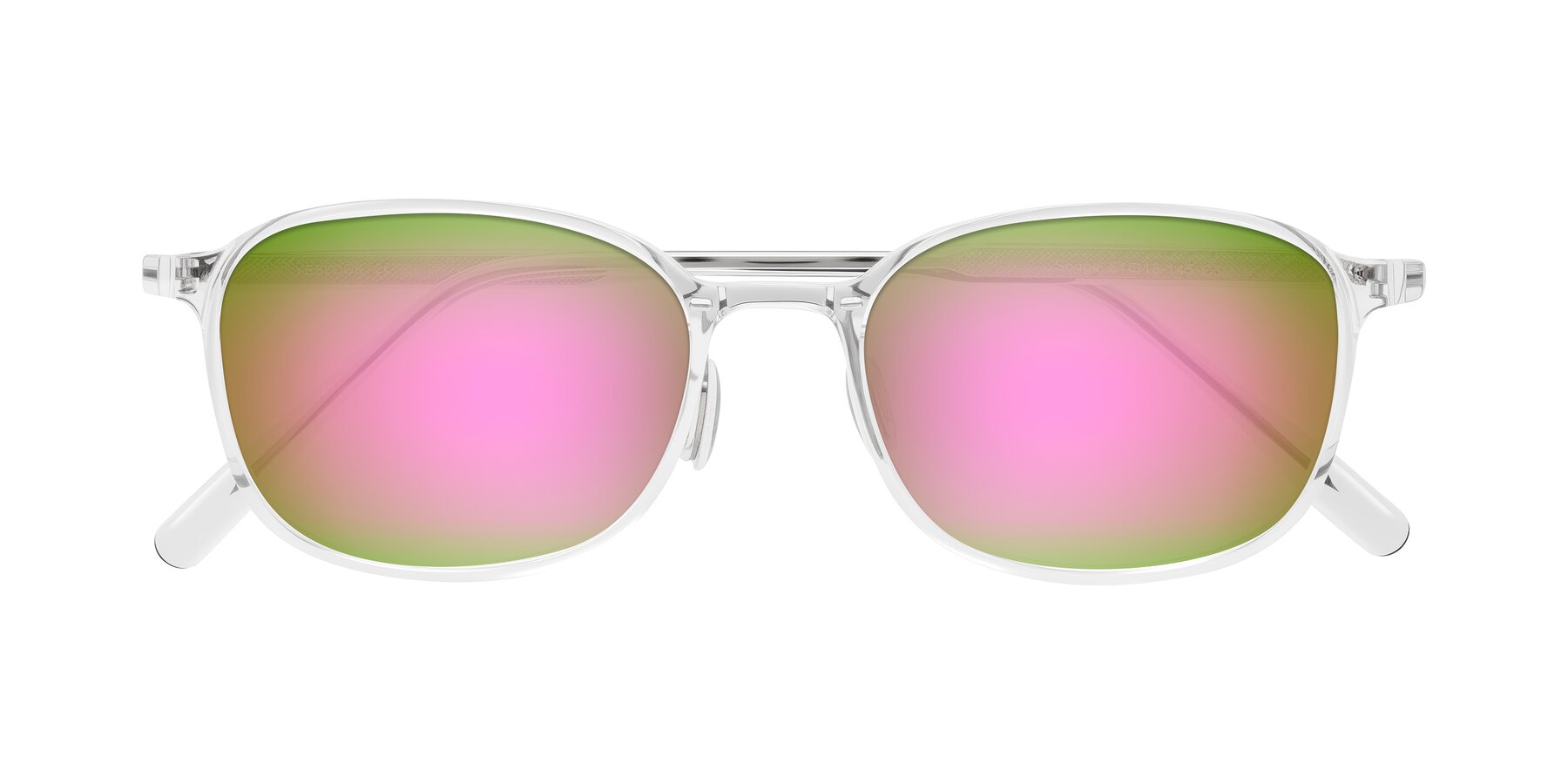 Folded Front of Sogge in Clear with Pink Mirrored Lenses