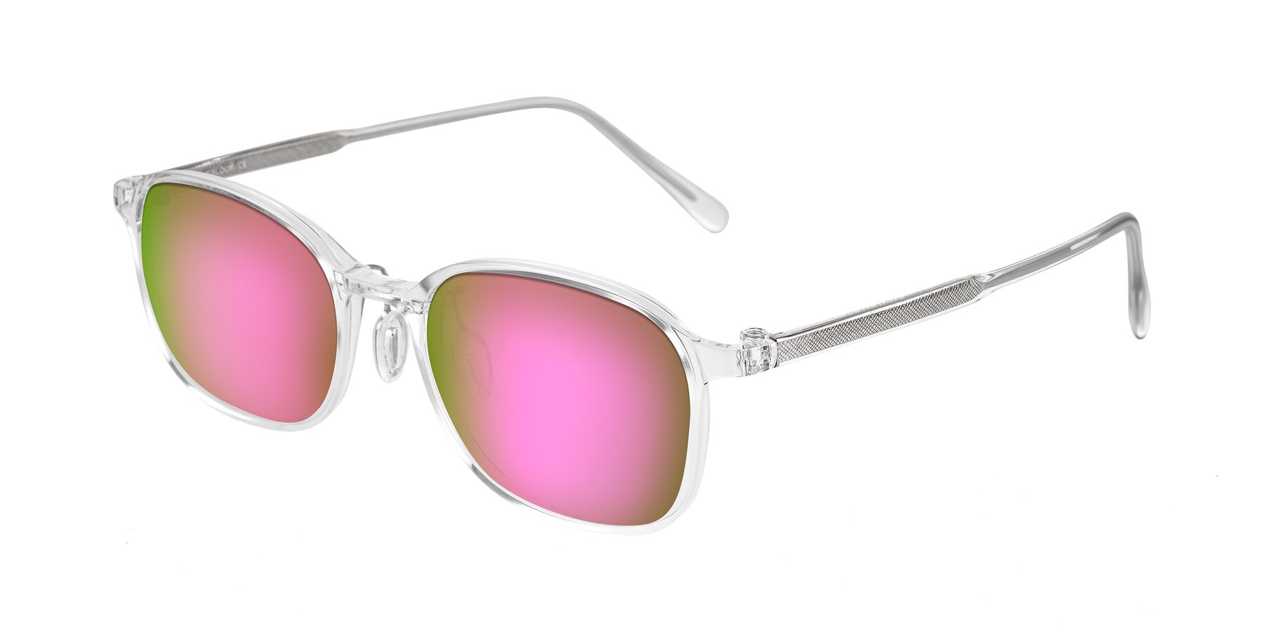 Angle of Sogge in Clear with Pink Mirrored Lenses
