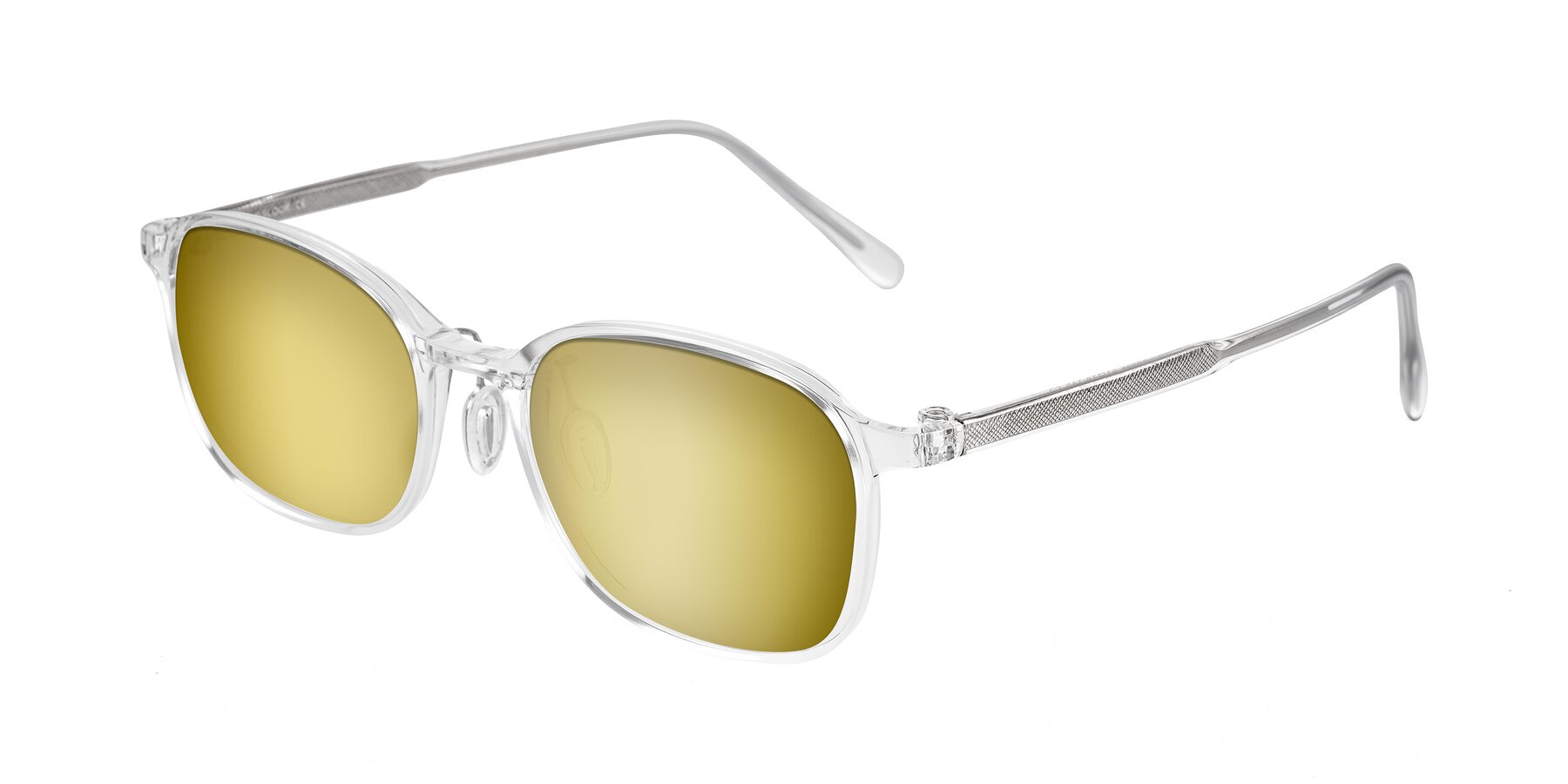 Angle of Sogge in Clear with Gold Mirrored Lenses