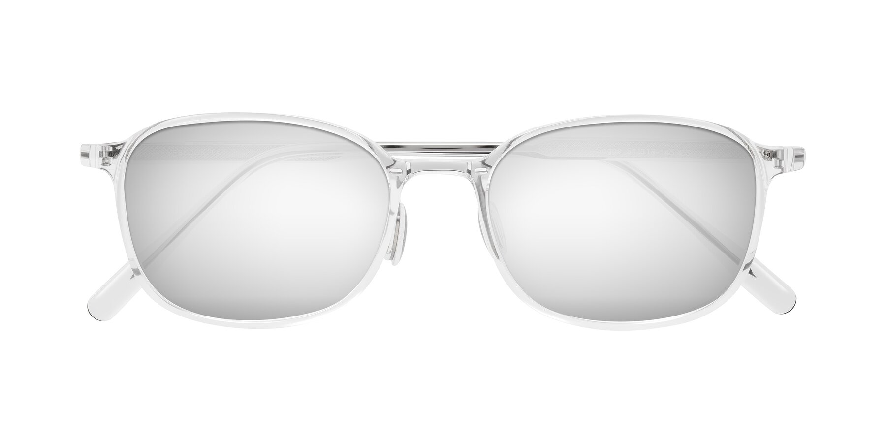 Folded Front of Sogge in Clear with Silver Mirrored Lenses