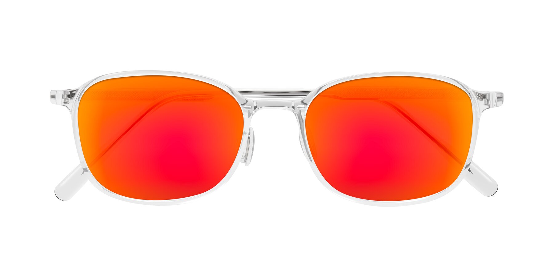 Folded Front of Sogge in Clear with Red Gold Mirrored Lenses