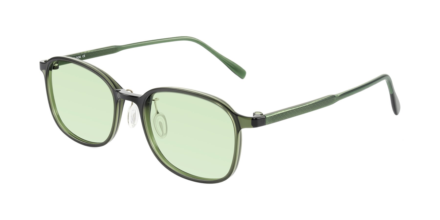 Angle of Sogge in Dark Green with Light Green Tinted Lenses