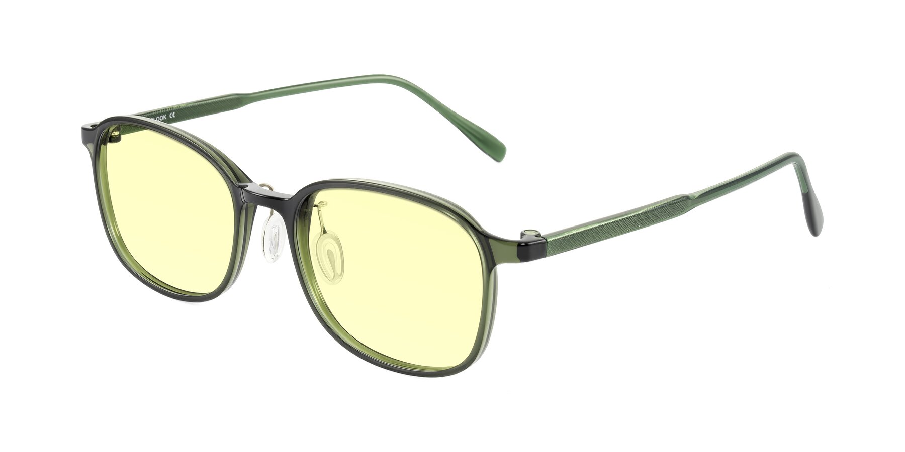 Angle of Sogge in Dark Green with Light Yellow Tinted Lenses