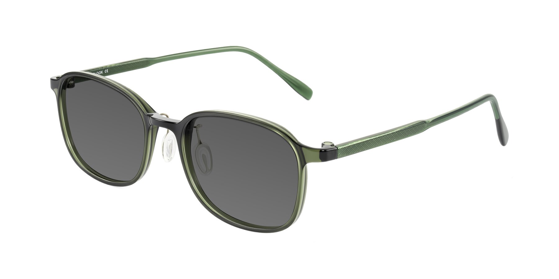 Angle of Sogge in Dark Green with Medium Gray Tinted Lenses
