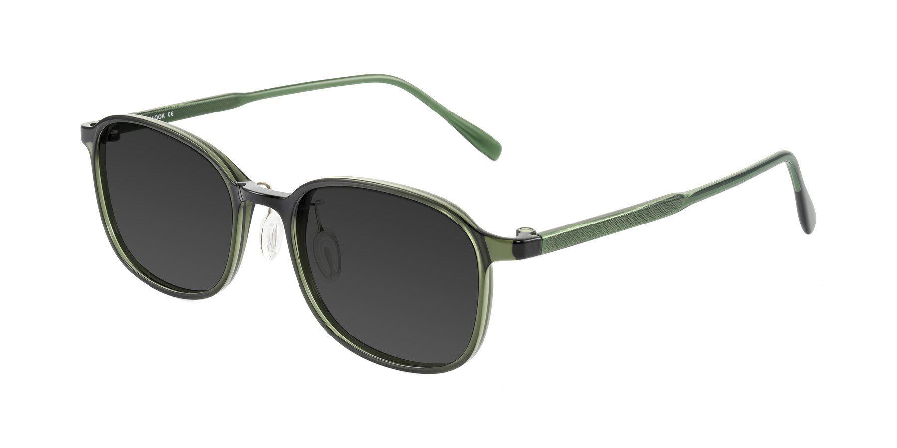 Angle of Sogge in Dark Green with Gray Tinted Lenses
