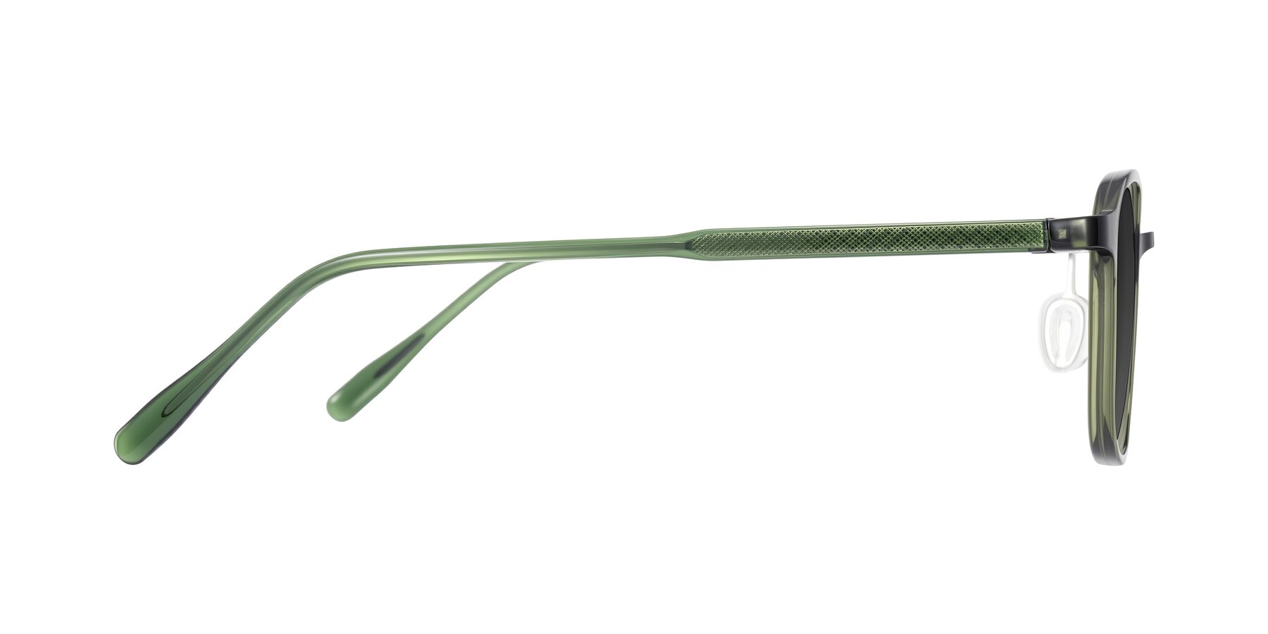 Side of Sogge in Dark Green with Gray Tinted Lenses