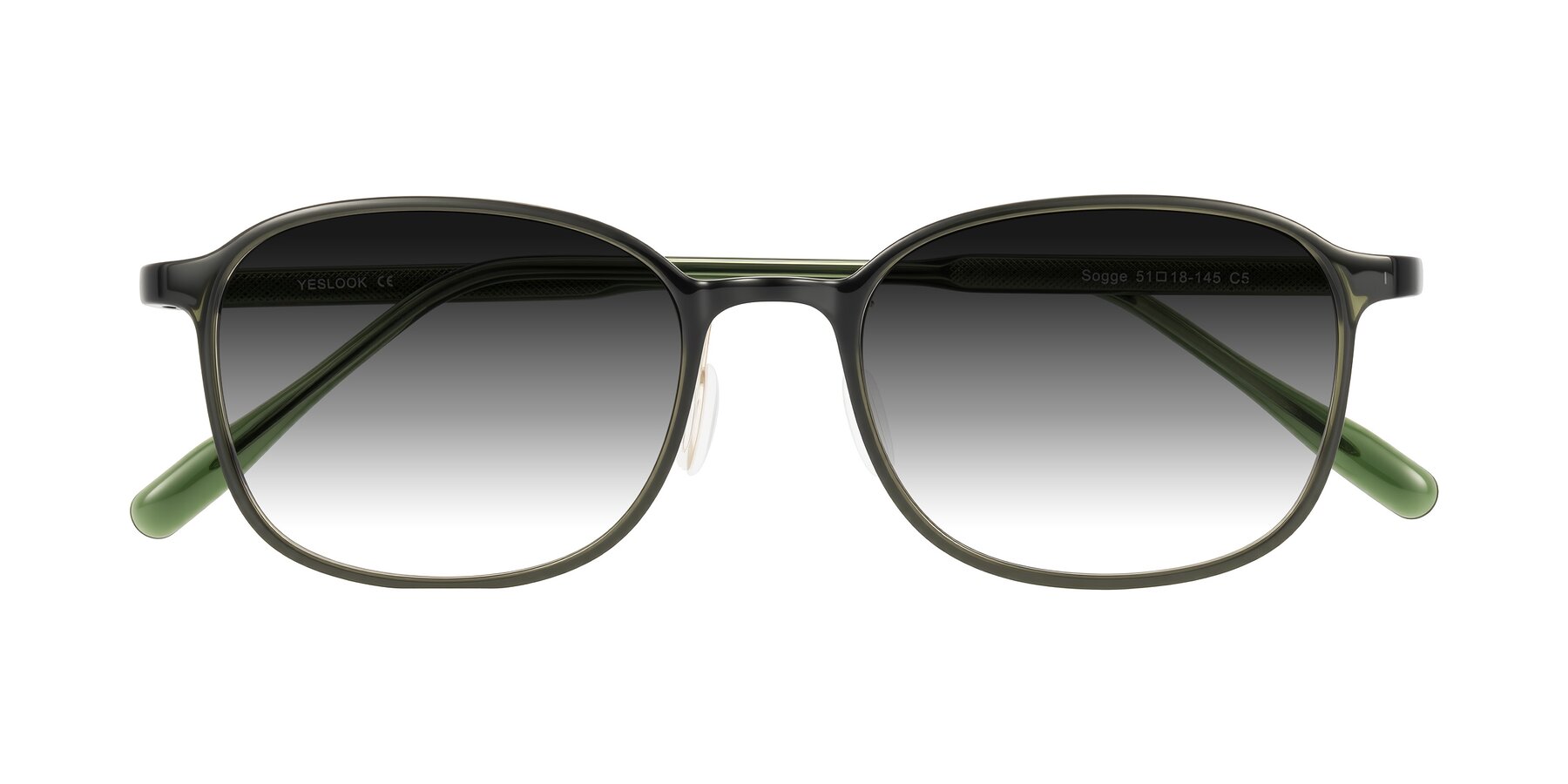 Folded Front of Sogge in Dark Green with Gray Gradient Lenses