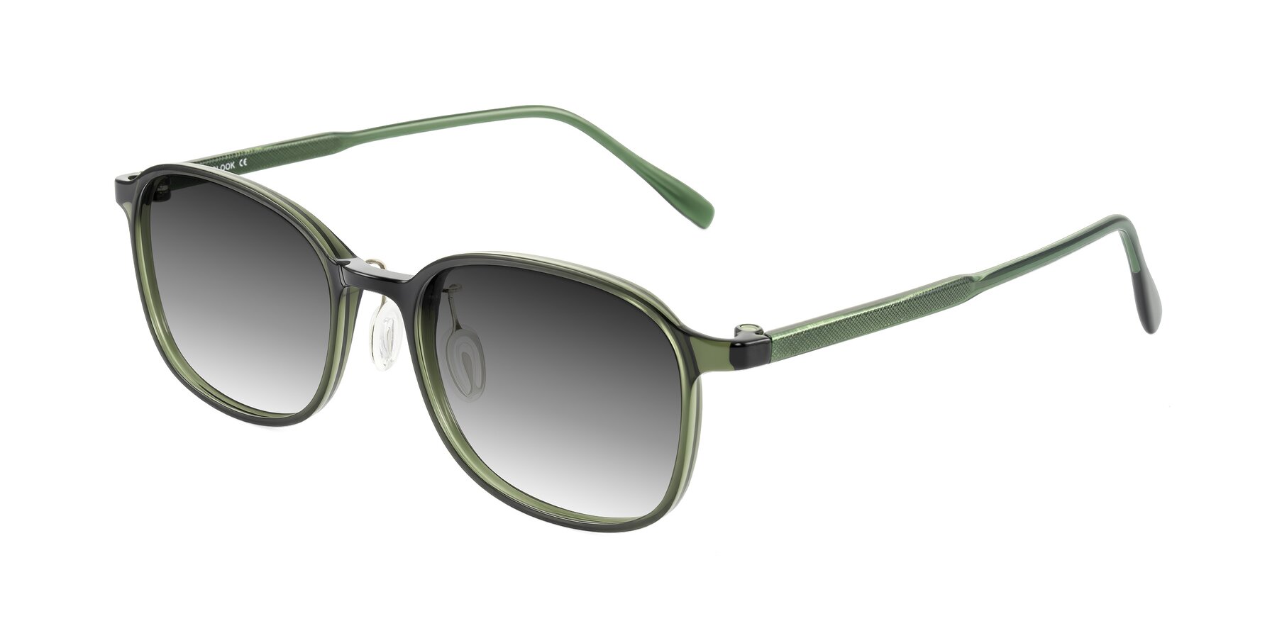 Angle of Sogge in Dark Green with Gray Gradient Lenses