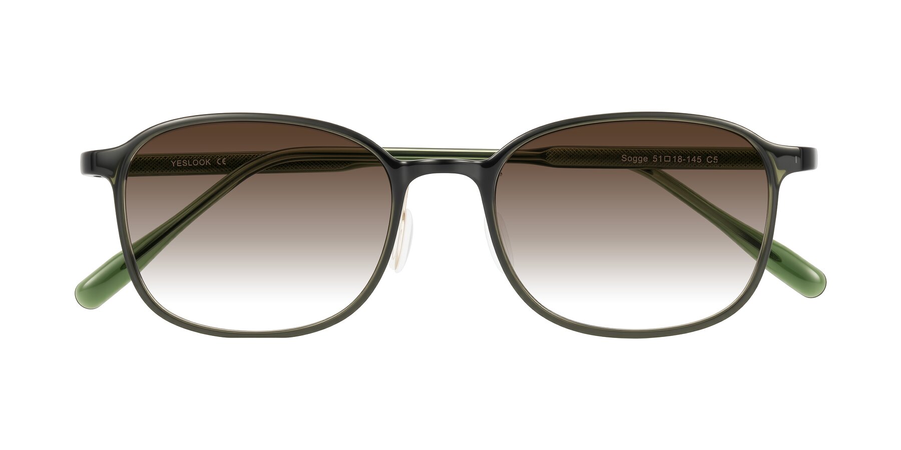 Folded Front of Sogge in Dark Green with Brown Gradient Lenses