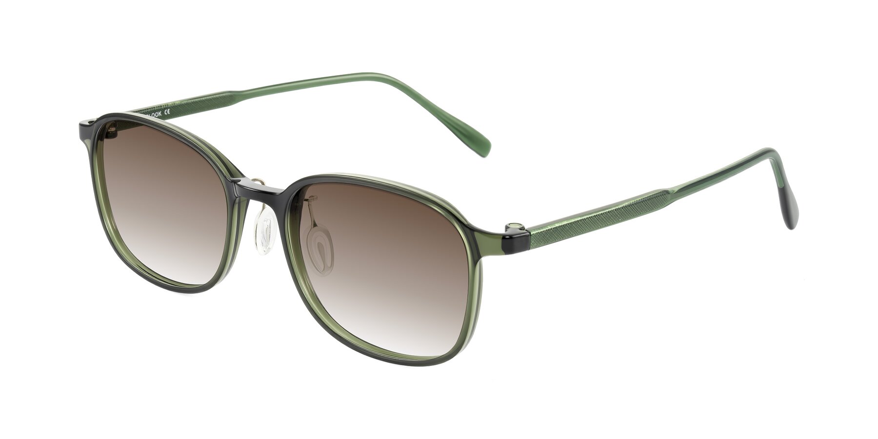 Angle of Sogge in Dark Green with Brown Gradient Lenses
