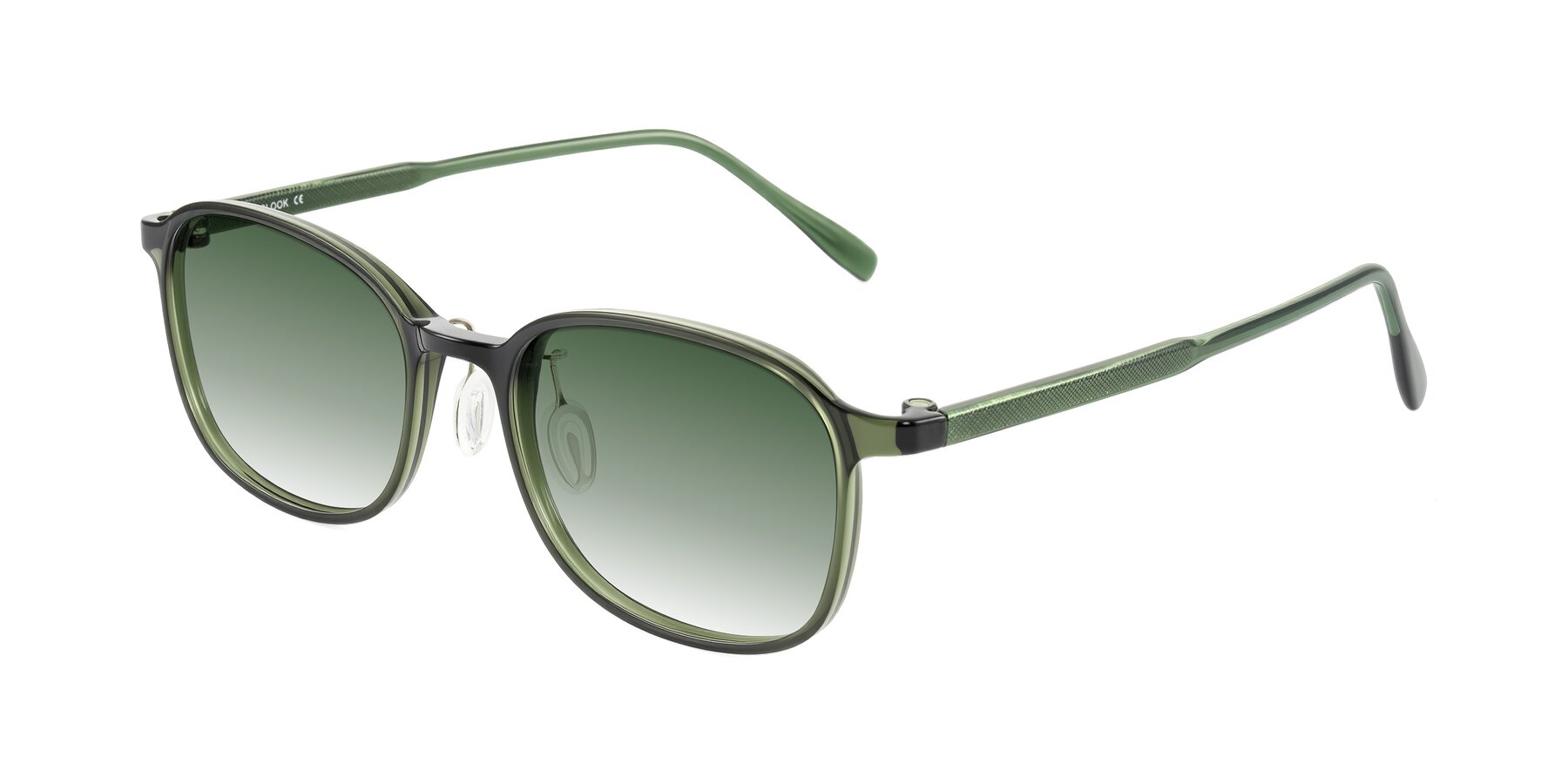Angle of Sogge in Dark Green with Green Gradient Lenses
