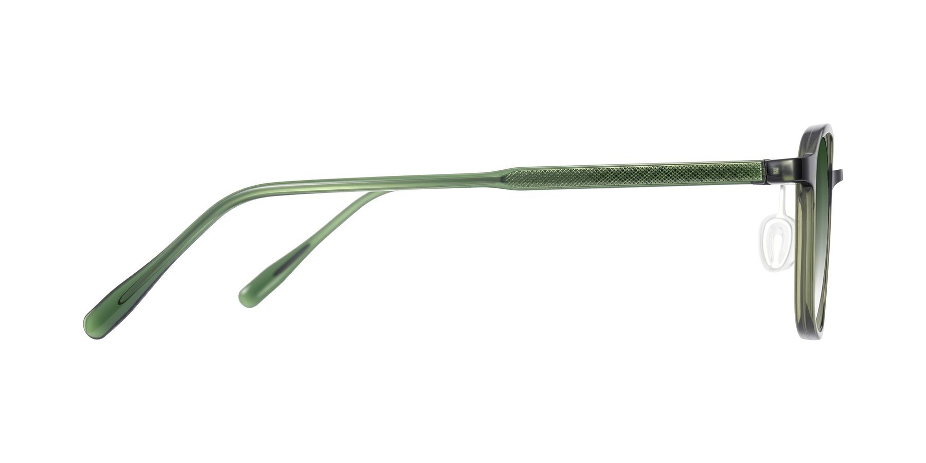 Side of Sogge in Dark Green with Green Gradient Lenses